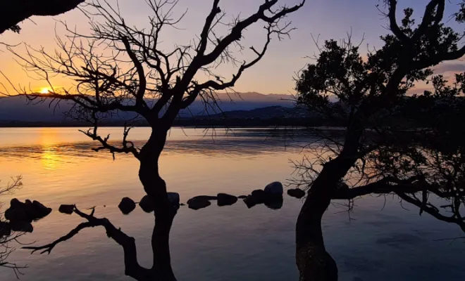 Plage de Saint Cyprien au coucher du soleil